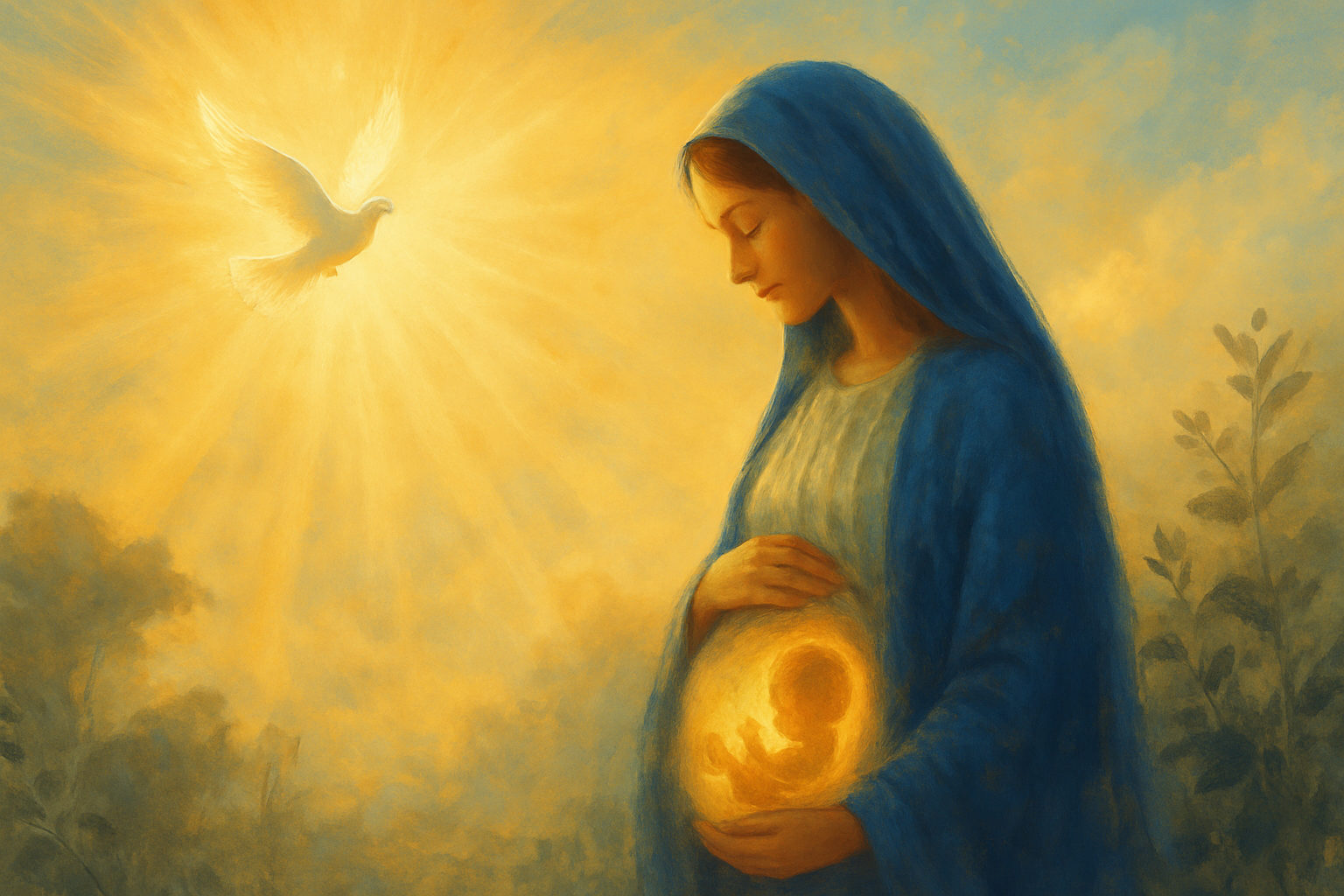 HE WAS CONCEIVED BY THE POWER OF THE HOLY SPIRIT AND WAS BORN OF THE VIRGIN MARY