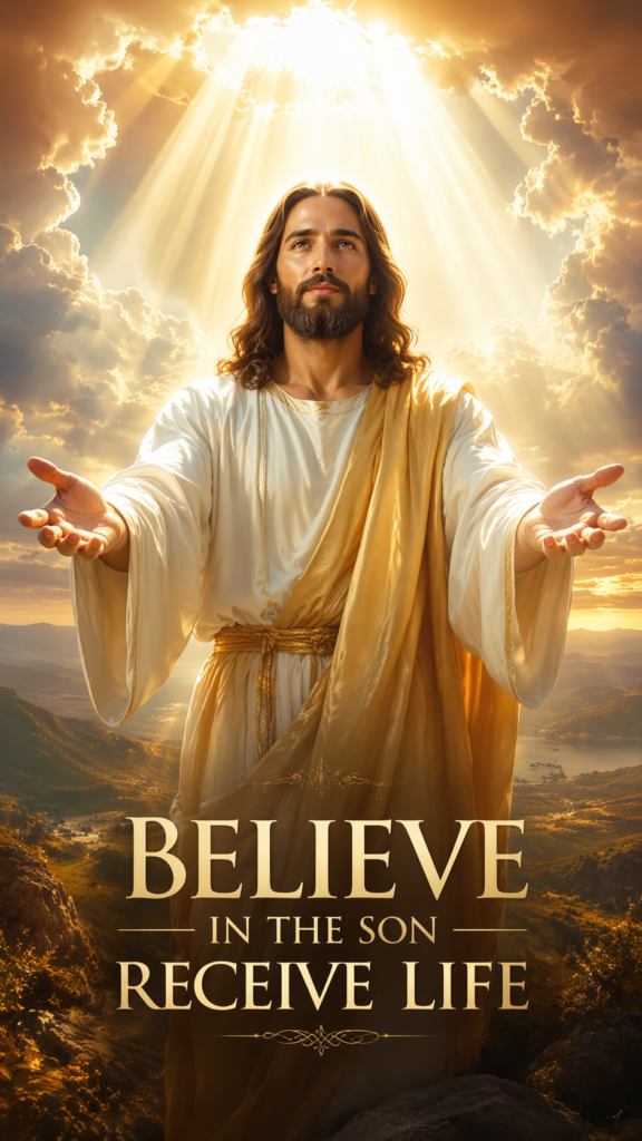 HE WHO BELIEVES IN THE SON HAS LIFE EVERLASTING