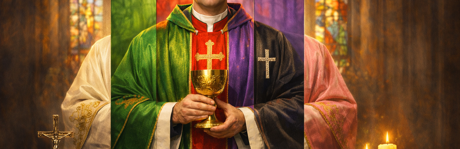 WHY PRIESTS WEAR DIFFERENT COLORS AT MASS (AND WHAT THEY MEAN)